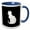 Blue/White, variant on 3drose, Minimalistic White Cat Silhouette Vector Art, 11oz Magic Transforming Mug