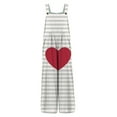 thumbnail image 3 of Fgvctg Valentine's Day Women's Overalls Wide Leg Pant Casual Overall Love Heart Graphic Sleeveless Date Night Spaghetti Straps Jumpsuit Romper Bib Overalls Loose Sprimg Pants With Pockets Black L, 3 of 6