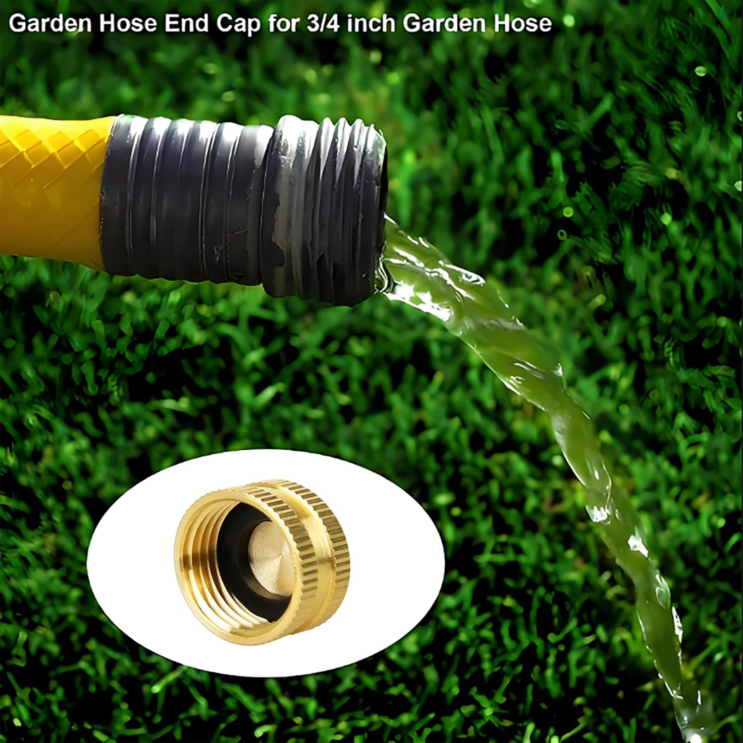 MKEUDQ-3/4" Brass Garden Hose Cap with Washers - 6 Pack Female End Cap