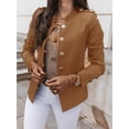 thumbnail image 1 of Chaqueta informal de manga larga con cuello redondo para mujer, prendas de vestir exteriores para oficina, moda de primavera y otoño, chaqueta lisa elegante, abrigo para mujer 2024, 1 of 2