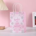 thumbnail image 1 of Bolsa de regalo romántica con flores rosas, bolsa de regalo con forma de castillo y corona, bolso de mano con flores, regalo, interior espacioso, uso versátil, 1 of 6