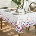 thumbnail image 3 of 4th of July Tablecloth 52x72 Inch, Patriotic Pure Tricolor Stars Independence Day Memorial Day Table Cover for Party Picnic Dinner Decor, 3 of 6