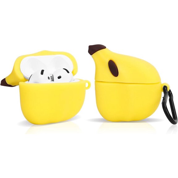 Case for AirPods 4 Wireless Earbuds (2024) with Carabiner, Silicone Charging Protective Cover with Cartoon Skin Design for AirPods 4th Generation Headphones