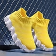 thumbnail image 4 of Zanarzt Kids Shoes Boys Girls Shoes Kids Tennis Athletic Running Footwear Slip On Walking Breathable Lightweight Sneakers Yellow,US 2.5, 4 of 6