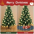 thumbnail image 4 of 36 Inch Christmas Tree Skirt – Velvet Plush Tree Mat, Soft Thickened Polyester with Red Ties, Single-Sided Printing, Available in 30in/36in/48in, Perfect for Holiday Xmas Tree Decoration, 4 of 7