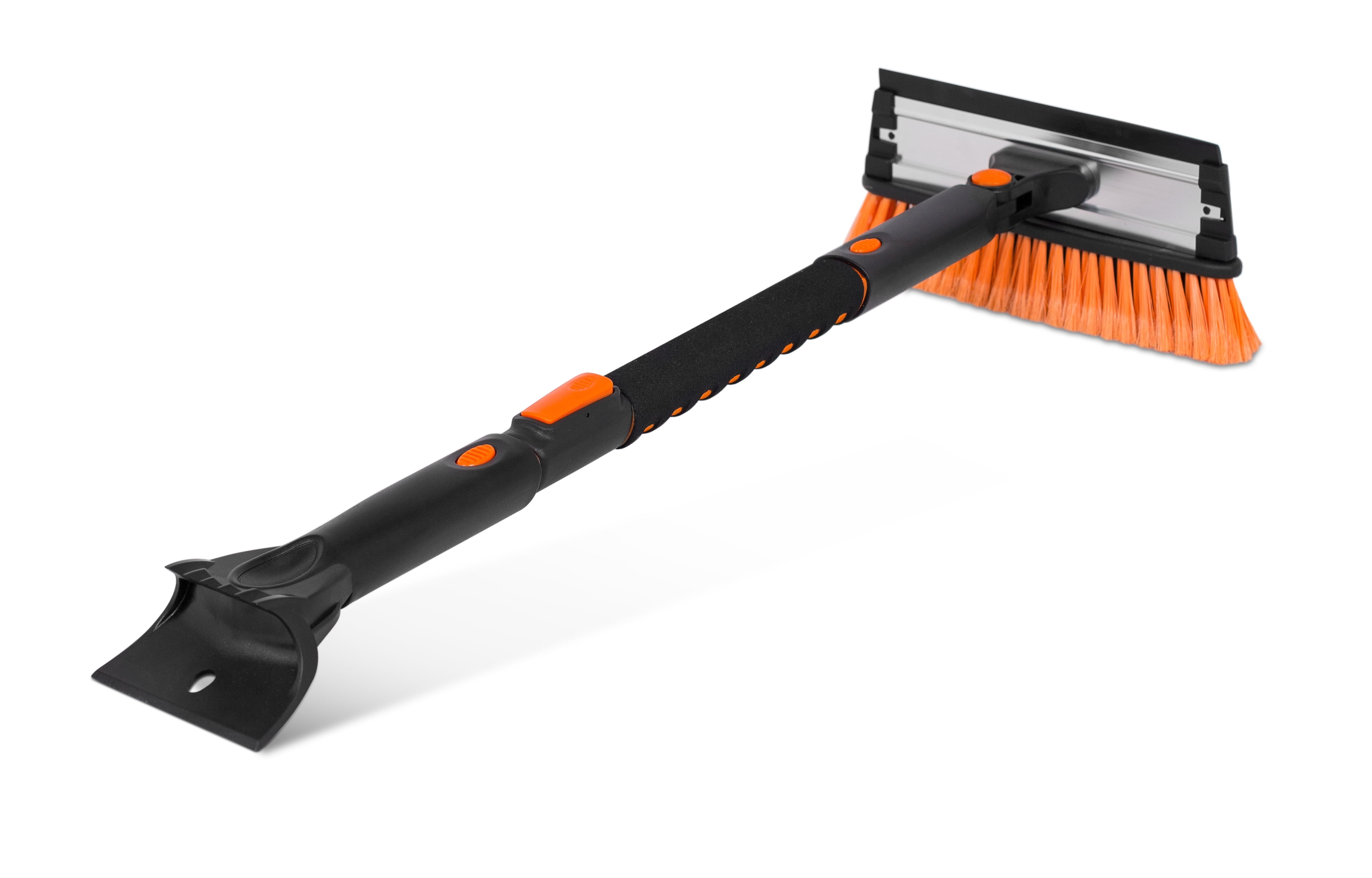 Orange MOVTOTOP Telescoping Snow Brush and Ice Scraper with Foam Grip 39 Extendable Snow Scraper with Brush 270/°Pivoting Head Snow Removal Brush for Car Truck SUV Windshield