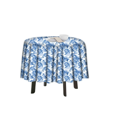 

eloria Floral Printed Round Table Cloth Resistant Washable Decorative Table Cover for Dining Table