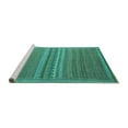 thumbnail image 2 of Ahgly Company Machine Washable Indoor Rectangle Abstract Turquoise Blue Modern Area Rugs, 2' x 5', 2 of 4