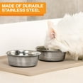thumbnail image 3 of Hammered Stainless Steel Pet Bowl - Decorative & Stylish Dog & Cat Food or Water Bowl, 16 oz., 3 of 9