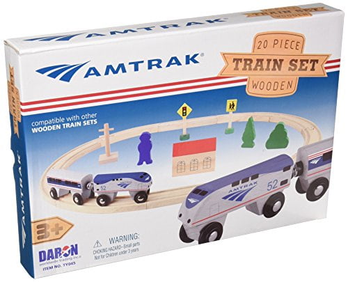amtrak wooden train set