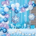 thumbnail image 3 of 78Pcs Blue White Frozen Theme Balloon Garland Arch Kit Snowflake Birthday Party Decor, 3 of 8