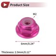 thumbnail image 4 of Unique Bargains 5 Pcs M2 Car Flange Nuts Aluminum Alloy,Plastic Rubber Ring Flat Hex Lock Flange Nuts Non-Slip Lock Flange Peach Red Rubber Ring for Car Motorcycle, 4 of 6