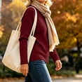 thumbnail image 5 of Ozmmyan Womens Crew Neck Sweater for Womens Long Sleeve Ribbed Knit Relaxed Fit Casual Solid Sweater Top Fall Winter, 5 of 7