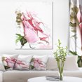 thumbnail image 1 of Pink Rose Illustration on White - Floral Canvas Art Print, 1 of 4