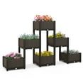 thumbnail image 1 of Gymax 6 PCS Elevated Plastic Raised Garden Bed Planter Kit for Flower Vegetable Grow, 1 of 10