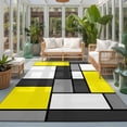 thumbnail image 2 of Large Area Rugs 8'x10', Modern Geometric Yellow Black Carpet Runner Indoor Outdoor Rugs Home Decor Aesthetic, Abstract Minimalist Blocks Non Slip Mats Washable Accent Rug for Living Room Bedroom, 2 of 8