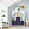 thumbnail image 2 of RiverRidge Kids Curve Appeal 35in Arched Bookcase with Cubby Storage Bookshelves - White, 2 of 5
