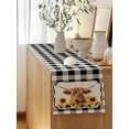 thumbnail image 5 of Table Runner 70 Inches Long for Kitchen Dining, Yellow Sunflowers Yak Dresser Scarf Farmhouse, Dining Table Decorations for Wedding/Parties, Black White Checkered Rustic Buffalo 13 x 70 In, 5 of 8