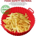 thumbnail image 6 of Air Fryer Silicone Pot, 2Pcs Air Fryer Silicone Liners Round Food Safe Non Stick Air Fryer Basket Oven Accessories, Reusable Replacement of Flammable Parchment Liner Paper Fits 3.6 To 6.8QT Air Fryer, 6 of 14