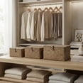 thumbnail image 4 of Nonam 3pcs Seagrass Shelf Baskets with Lids,Handwoven Wicker Storage Basket Set for Home Organization,Coffee, 4 of 6