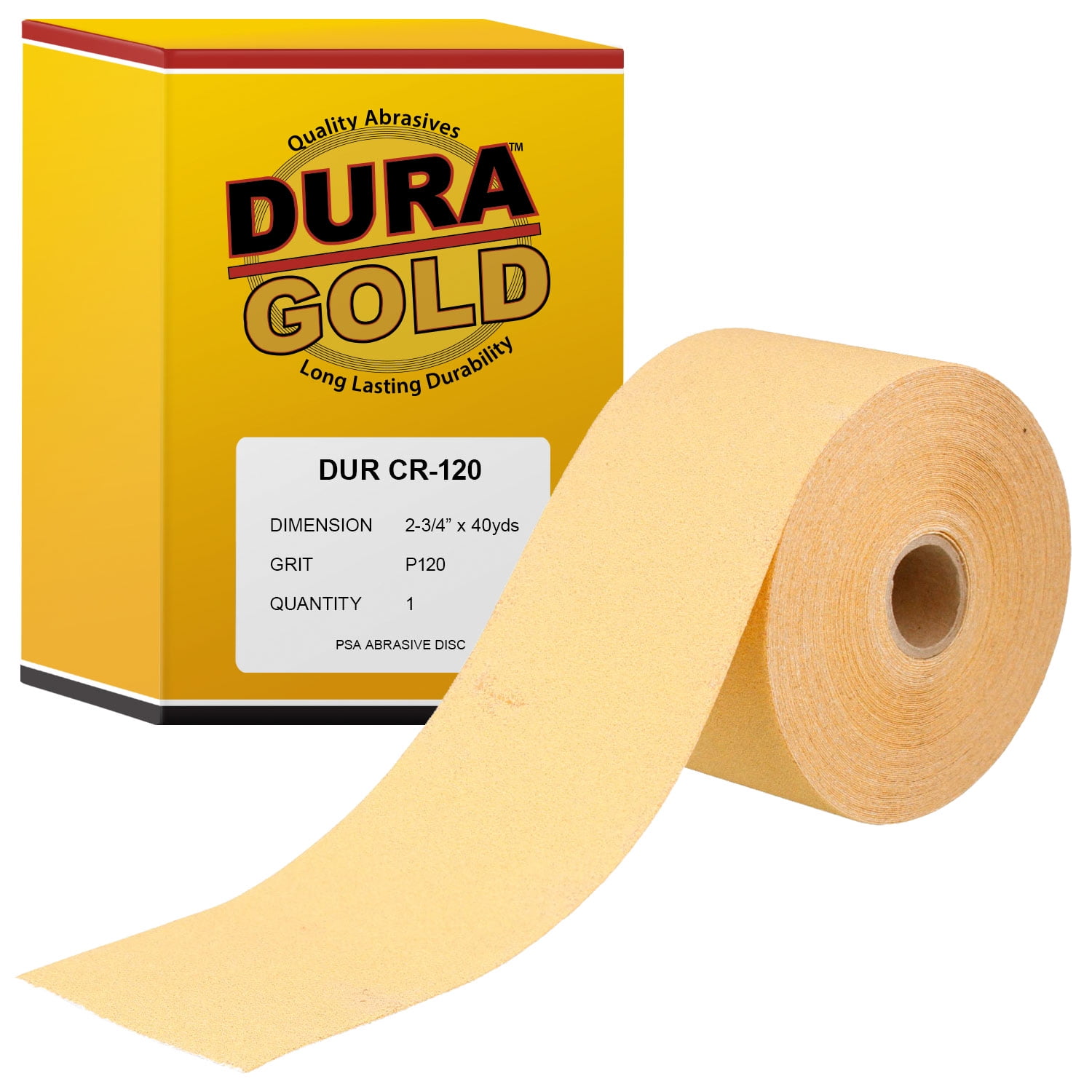Dura-Gold 120 Grit Gold Longboard Sandpaper Roll 2-3/4" Wide, 12yds - Foto 4