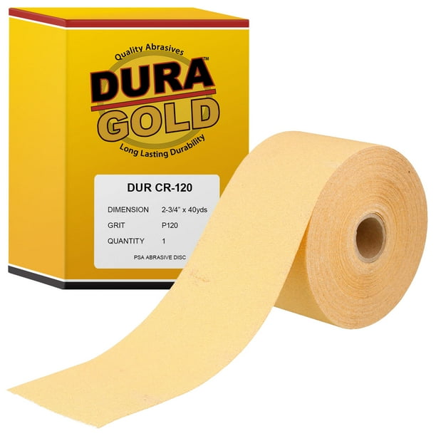 DURAGOLD 120 Grit 23/4" PSA Sandpaper Roll Longboard Block Sand Sander