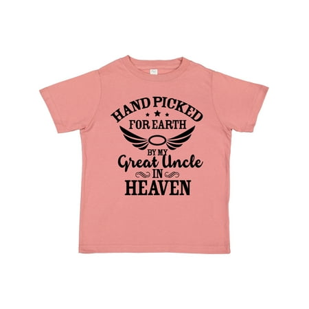 

Inktastic Handpicked for Earth by My Great Uncle in Heaven Gift Toddler Boy or Toddler Girl T-Shirt