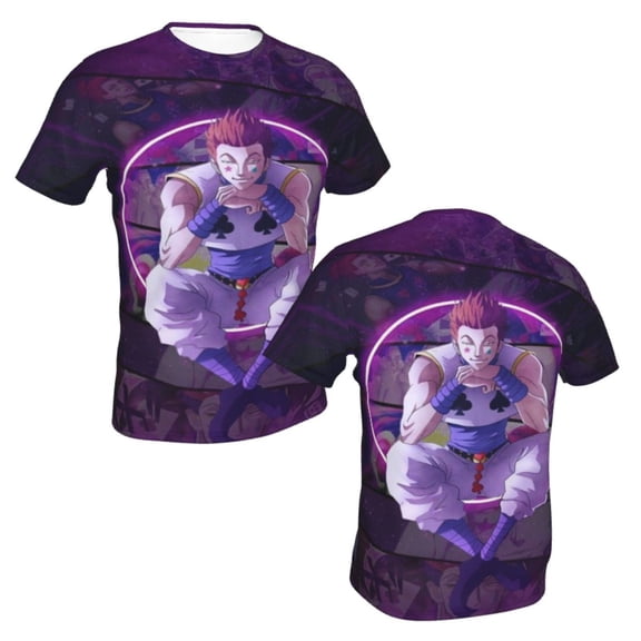Unisex Adult Hunter X Hunte Hisoka T-Shirts, 3D Graphic Novelty Shirts Crewneck Short Sleeve Tees for Men Women