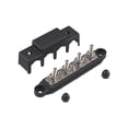 thumbnail image 3 of 12V 250A 4 Post Busbar Bus Bar Power Distribution Block W/ Cover 5/16" Black M8, 3 of 10