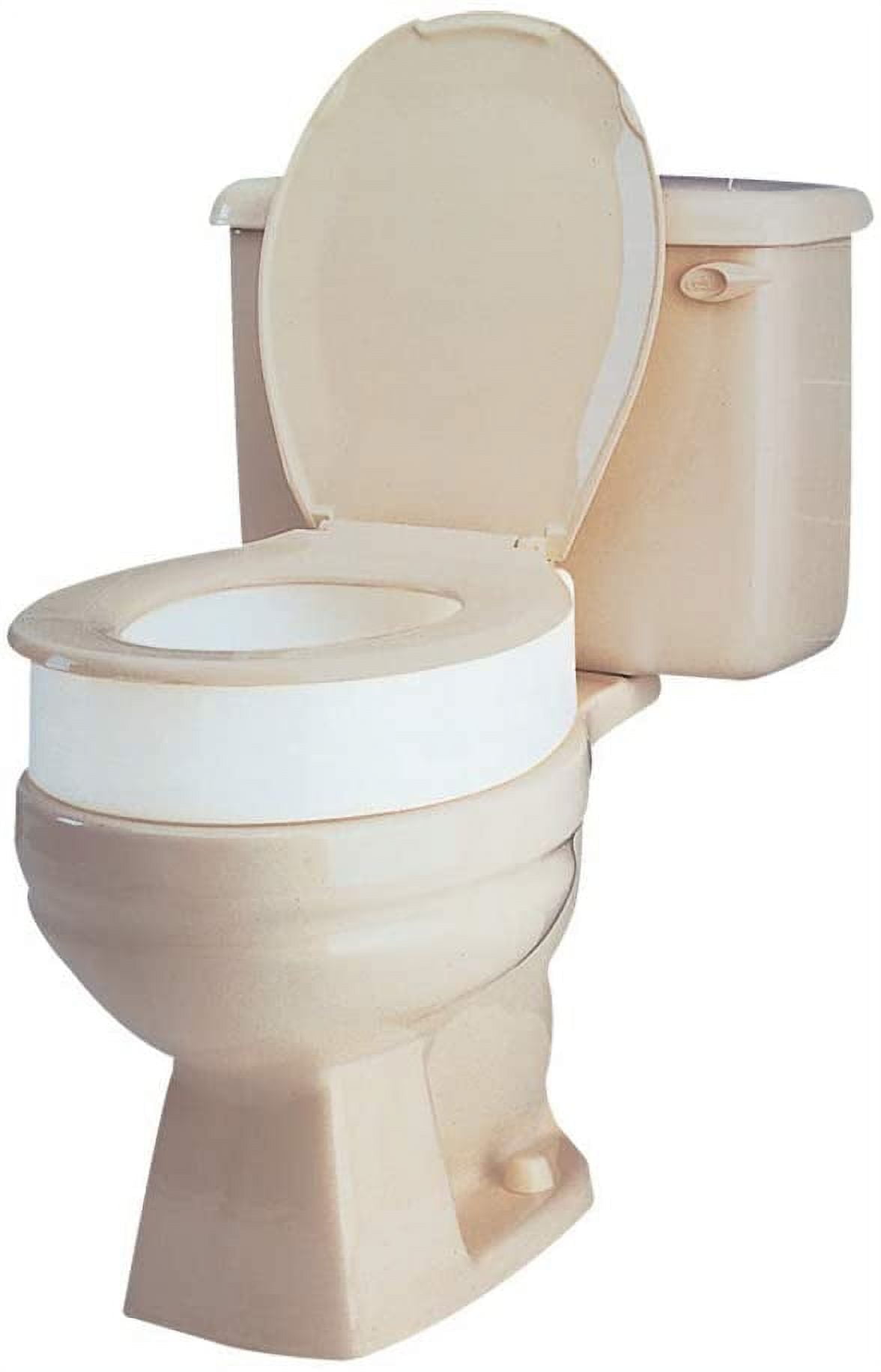 Carex Raised Toilet Seat, Universal Fit for Round Bowls, Adds 3.5 inches, White, 300 lb Capacity