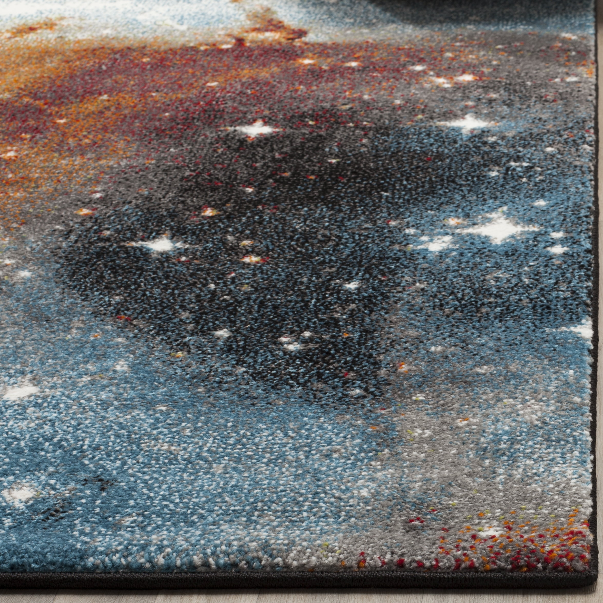 Safavieh Galaxy Kalden Geometric Area Rug, Orange/Multi, 5'3" x 5'3" Square