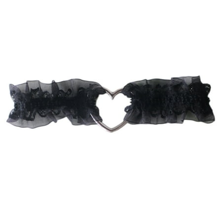 

Women Girls Lolita Sweet Ruffled Lace Garter Belt Metal Heart Wedding Leg Harness Gothic Punk Kawaii Stretchy Thigh Ring