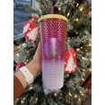 thumbnail image 4 of Starbucks Chrome Pink & White Studded Ombre Venti Cold Cup 24 oz, 4 of 4
