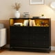 thumbnail image 4 of Comoda Cajonera para Recamara, Cómoda con Luces LED y Tomas de Corriente Integradas, Cómoda Moderna para Sala, Mueble Organizador Cajonera de Estructura Metal con 6 Cajones,120*40*93CM (Negro), 4 of 5