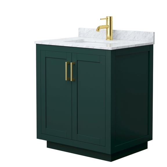 Wyndham Collection Miranda 30" Wood Single Bathroom Vanity - Gold/Green