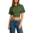 thumbnail image 5 of cocolona Crop Tops for Women, Summer Short Sleeve T-shirts Fashion Casual Loose Blouses Basic Tees, 5 of 7