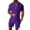 Dark Purple&1080, variant on CONFREE Mens 2 Peice Shorts Sets Casual Men's Summer Outfits Set Graphic Zip Polo Shirts Shorts Beach Vacation Outfits for Men