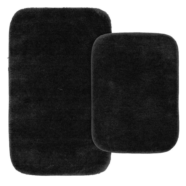2 Piece Traditional Soft and Plush Nylon Washable Bathroom Rug Set