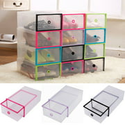 OTVIAP Clear Plastic Shoe Box Stackable Simple Style Home Storage Boxes Office Organiser Drawer