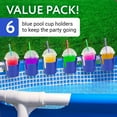 thumbnail image 6 of Impresa Pool Drink Holders - 6 Pack - Swimming Pool Supplies - Above Ground Pool Cup Holders for Drinks - Spill-Resistant Design and Fits Most Pools (Blue), 6 of 6