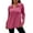 Pink, variant on Bibifish Womens T-Shirts Ribbed Long Sleeve Shirt Collar Tunic Tshirts Soft Relaxed Fit Blouses Comfortable Casual Elegant Workout Outfits