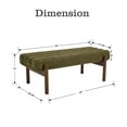 thumbnail image 4 of Dayalane Upholstered End of Bed Bench, Modern Ottoman Tufted Bedroom Bench with Solid Wood Legs for Living Room, Entryway, Vanity, Chenille Green, 4 of 8