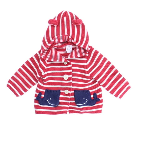 

Pre-owned Gap Boys Red | White Striped Cardigan size: 3-6 Months