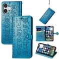 thumbnail image 1 of Funda Cartera FOXDOCK para iPhone 16 Plus , Flip PU con Relieve de Gatos y Perros, Tarjetero y Soporte, 1 of 6