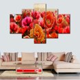 thumbnail image 2 of TISHIRON 5PCS Framed Canvas Wall Art Set,60"x40" Red Flowers Field Canvas Art Decor, 2 of 7