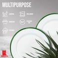 thumbnail image 4 of Red Co. Set of 4 Enamelware Metal Classic 8" Round Salad Plate, Solid White/Dark Green Rim, 4 of 8