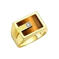 thumbnail image 3 of RYLOS Men's Rings 14K White Gold Ring With Diamonds and Blue Quartz Set in Designer Nugget Style Rings For Men Size 13, 3 of 7