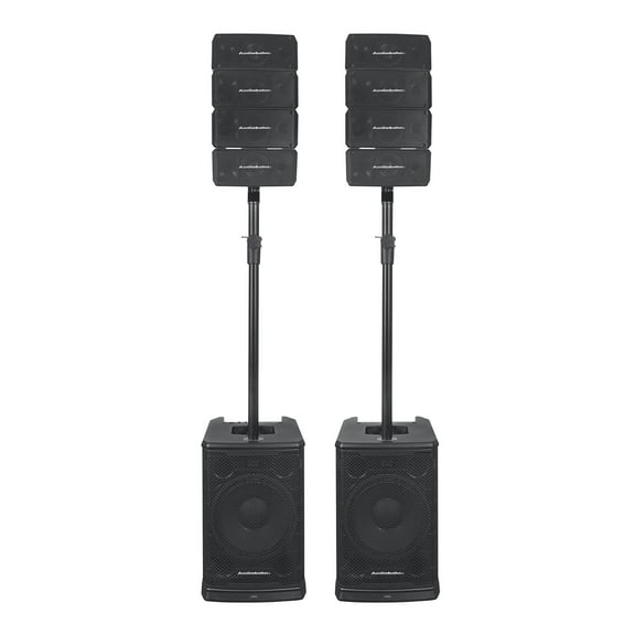 Audiobahn OPERA 212: Sistema de Sonido Line Array Compacto 12" Bluetooth, 3,560W, Modos DSP