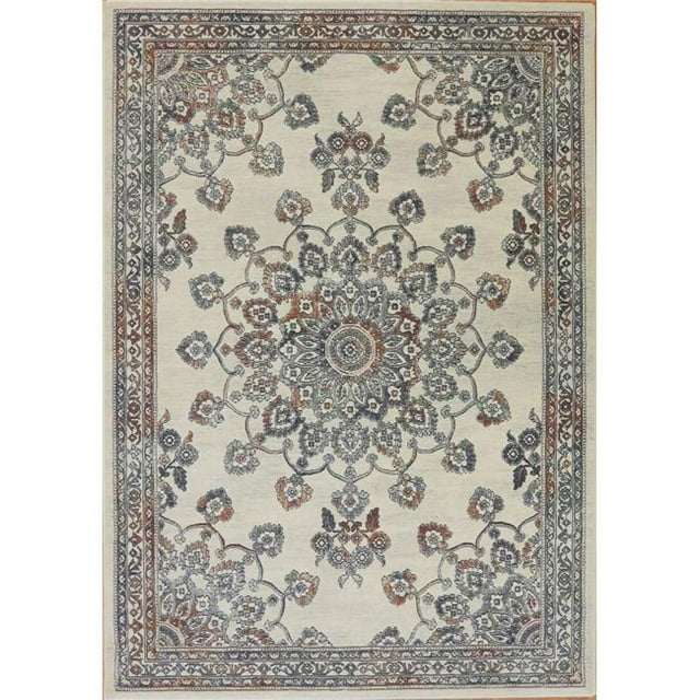 Dynamic Rugs IM710634207626 Tapis Rectangulaire Transitionnel Impérial 6 Pi. 7 Po. x 9 Pi. 6 Po. 63420 - 7626 Ivoire & Multicolore
