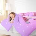 thumbnail image 3 of Manfei Floral Butterfly Letter I Twin Bedding Sets, Sparkle Print Pink Bedding Comforter Set for Girls Women, Pink Reversible, 7pcs, 3 of 7